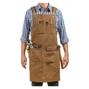 Woodworking Gardening Apron for Men with Multiple Tool Pockets Canvas Work Apron for Woodworkers Gardener Carpenters Bla