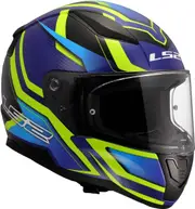 LS2 FF353 Rapid II Flitz, full face helmet , color: Dark Blue/Light Blue/Neon-Yellow , size: XXL