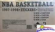 97/98 UD Basketball 12 Box Factory Sealed CASE-7200 Stickers-Michael Jordan,Kobe
