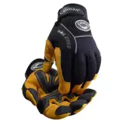 Caiman 2955 Goat Grain Leather Multi Activity Glove, Pearl and Black