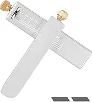 Aluminium Alloy Leather Strap Cutter with Grooved Handle, Adjustable Manual Leather Strip Cutting Tool, Compact Belt Cutter Tool for DIY Leathercraft