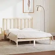 Bed Frame Without Mattress 135x190 cm Solid Wood Pine,Beds & Bed Frames-3106613