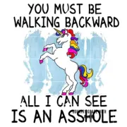 Sublimation Print Unicorn Walking Backward Ready to Press Heat Transfer