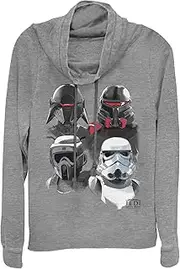 [STAR WARS] Fifth Sun Women's Jedi: Fallen Fourth Order Tri-Blend Racerback Layering Tank, White Heather, Small
