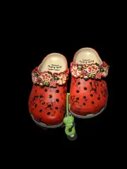Crocs Frida Kahlo Classic Clogs 209450-2Y2 Red Bone Orange Womens Size 5w New