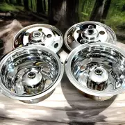 FOR TOYOTA COASTER ,STAINLESS STEEL WHEEL COVERS HUBCAPS TRIMS BOLT ON Bus+