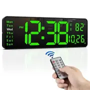 16-inch Digital Wall Clock with Remote Control, Large Display Digital Clock w...