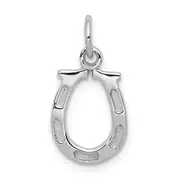 14K White Gold Solid Polished Horseshoe Charm