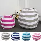 Canvas Plush Toy Organizer Stripe Toys Storage Bean Bag Storage Bags Children