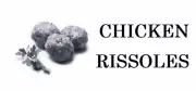 Chicken Rissoles, Label, Commercial, Food, B/W, Meat Takeaway, Asian, Indian