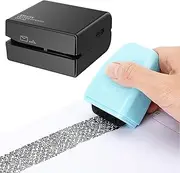 Identity Theft Protection Roller Stamp Set - Electric Letter Opener (Black)& Wide Identity Theft Protection Roller Stamp(Blue), Confidential Roller Stamp Set for ID Blockout, Mail, Privacy & Security