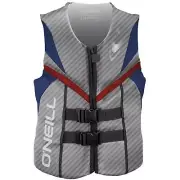 O'Neill Men's Reactor USCG Life Vest,Lunar/Pacific/Red, Small