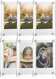 Acrylic Fridge Magnetic Photo Frame, Acrylic Picture Frame, Magnet Double Sided Refrigerator Mini Picture Frame Clear Picture Display Frame 2.36 x 3.54 Inch