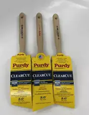 3 Pack New Genuine Purdy Clearcut Glide Angular 2" Paint Brushes 144152120