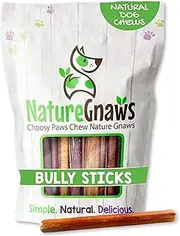 Junior Bully Sticks 5-6 (15 Pack) - 100% All-Natural Grass-Fed Free-Range Premium Beef Dog Chews