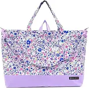 [COLORFUL CANDY STYLE] Gusseted Lesson Bag PET Flower Pattern Airy Shower (Lavender)