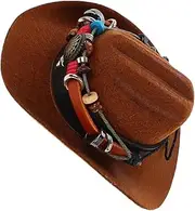 KOMBIUDA Hats Car Ornament Stylish Rearview Mirror Hanging Pendant for Car Interior Decoration Compatible with Nio Unique Cowgirl Hat Accessory for Dog Lovers