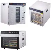 VEVOR 6/10 Trays Food Dehydrator Machine Stainless Steel Jerky Fruit Drying