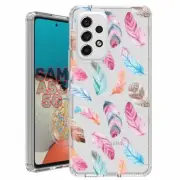 For Samsung Galaxy A23 5g A52 A53 TPU Case Cover+Glass(Color Feathers)