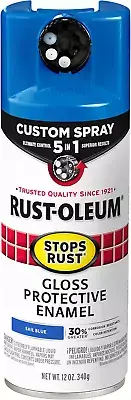 376896 Stops Rust Custom Spray 5-In-1 Spray Paint, 12 Oz, Gloss Sail Blue