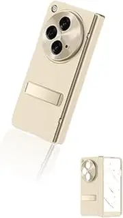Compatible with OnePlus Open/Oppo Find N3 Slim Case with Full Body Hinge Protection, Lightweight Kickstand Cover with Screen Protector Stylish Gold Finish