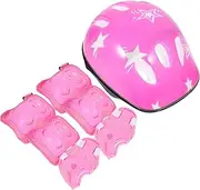 Roller Skating Helmet Set Boys and Girls Protective Gear Knee Pads Elbow Pads 7pcs Kit