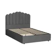 Oikiture Bed Frame Queen Size Gas Lift Bed Base With Storage Velvet KLON