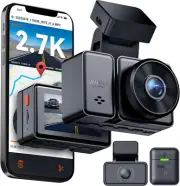 WiFi GPS Voice Front Rear Car Dual Dash Camera Video Park Ticket Tag Thief Drive