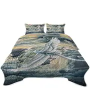 Fantasy Art Soaring Wonders Storks and Dragon Coverlet