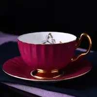 在飛比找ETMall東森購物網優惠-46%骨粉骨瓷英式紅茶杯帶勺小奢華下午茶杯可愛陶瓷杯碟情侶套