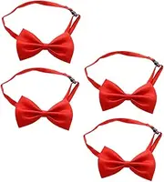[SAFIGLE] 4 Pcs Graduation Tie Ties For Men Clip Bow Tie Bow Tie for Graduation Red
