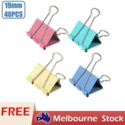 Deli Foldback Clips Color Steel Binder Bulldog Clip Paper Document Bind 19mm AU
