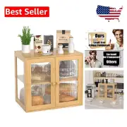 Large Double Layer Bread Box with Acrylic Windows – Perfect for Homemade Breads