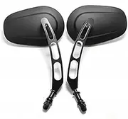 E-Bro Black CNC Sportster Mirrors for 8mm Threaded Harley Davidson Motorcycles