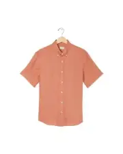 Club Monaco CORK Men's Short Sleeve Linen Shirt, US Small