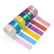 6 Rolls Holographic Tape 5M/196.8In, Assorted Colored Tape Set, Decorative Tape