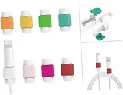 NUOBESTY 4pcs USB Cable Protector Saver for Durable Charger Cover to Prevent Fraying and Bending Red Color Extends and Reduces Damage Risk