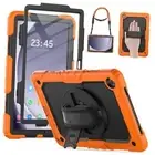 Case for Samsung Galaxy Tab A9+/ A9 Plus Tab A9 Plus - 11 inch Black/Orange