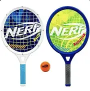 NERF Driveway Kids Tennis Set 2 Player Tennis Set 2 Jumbo Rackets 1 Nerf Ball