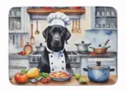 Black Labrador Retriever The Chef Memory Foam Kitchen Mat Machine Washable