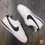 NIKE CORTEZ LEATHER 阿甘 皮革 黑白 白底黑勾 鐵牌 男鞋 819719-100