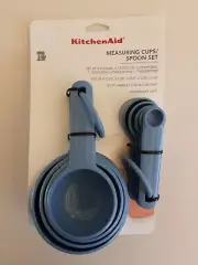Kitchen Aid 4 Cup & 5 Spoon Measuring Set - Corn Flower Blue KQ475OHBLA