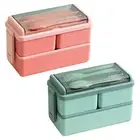 3Grids Lunch Box For Kids Adults Food Container Picnic Bento Storage Box