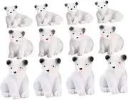 FUNNETOYU 12pcs Tiny Bear Figurines Creative Micro Landscape Animal Decor for Home Garden and Miniature Bear Statues for Cheerful Atmosphere and Thoughtful