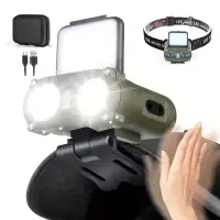 在飛比找蝦皮商城精選優惠-迷你手電筒夾帽,帶運動傳感器的 LED 頭燈,帶 5 種模式