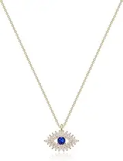 [Mevecco] Gold Dainty Evil Eye Necklace for Women 18K Gold Plated Cute Delicate Solitaire Cubic Zirconia Boho Protection Evil Eye Minimalist Simple Necklace Gift…