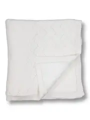 Chunky Knitted Blanket With Fleece Lining