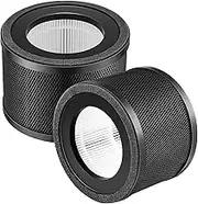 2 Pack H13 True HEPA Replacement Filter, Compatible with TaoTronics TT-AP001 and VAVA VA-EE014, 3-in-1 H13 Grade True HEPA and Activated Carbon Filter
