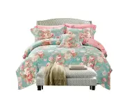 All Size Bed Doona Quilt Duvet Cover Set Flora Green