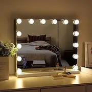 Vanity Mirror Lights with 10 LED Bulbs, USB-Powered Hollywood Makeup Light, 5 Modes & 10-Level Dimmer, 3200K–6500K Stick-On for Salon-Quality Glow